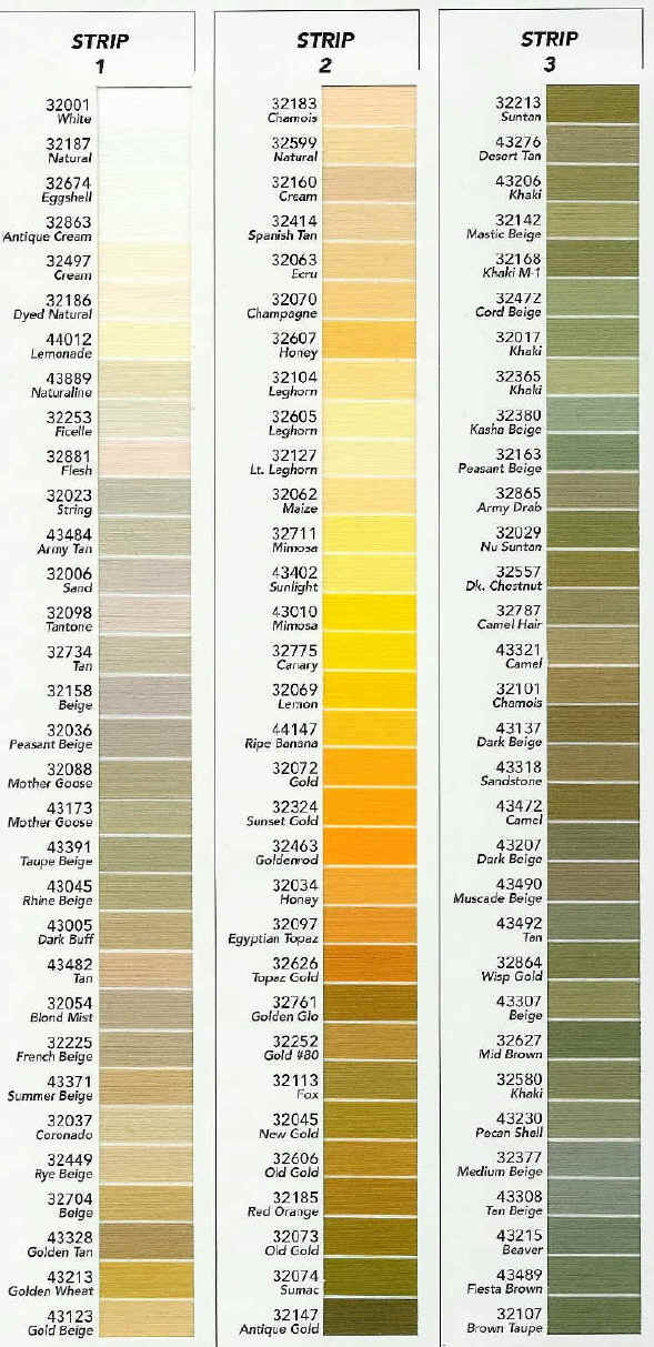 Khaki Color Chart