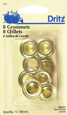 Dritz Home 7/16 Grommet Kit, 10 Sets with Tools, Brass
