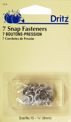 White Size 4/0 Snap Fastener Tape 17-1/2 12/Pkg