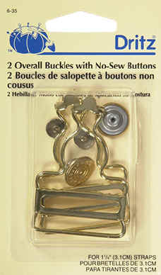 Easy to clean and machine washable Dritz 1-1/4 Overall Buckles With No-Sew  Buttons the perfect gift