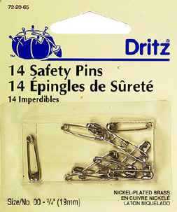 Dritz Nickel Safety Pins Size 3-2 - 5ct - Safety Pins - Pins & Needles -  Notions