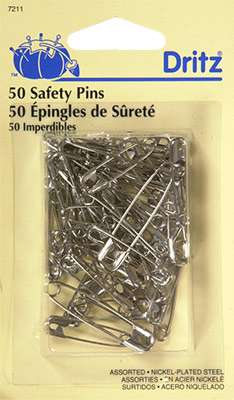 Dritz, 1-1/2, 200 Count, Nickel-Plated Steel Safety Pins, Size 2