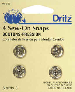 Sew-On Snaps, 12 Sets, Size 4/0, Black — Prym Consumer USA Inc.