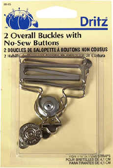 Dritz No Sew Dungaree Buttons 5/8 4/Pkg Antique Brass.
